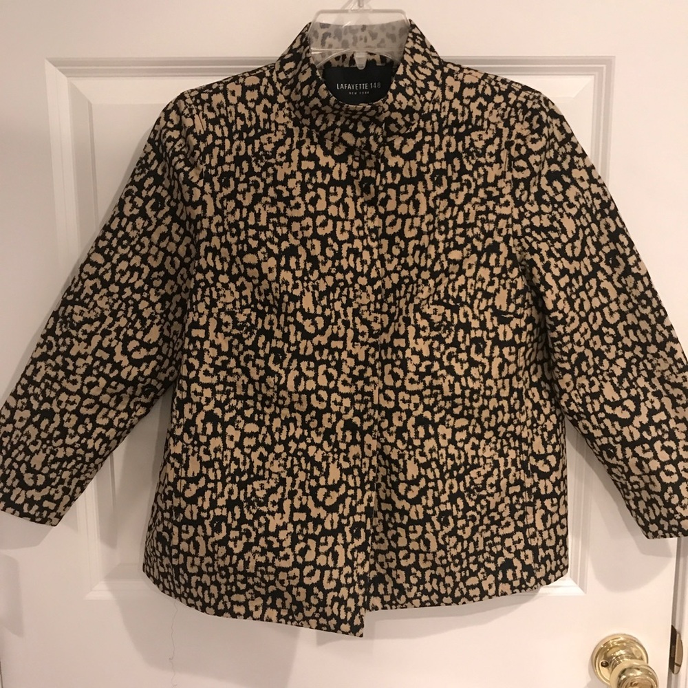 Auth Lafayette 148 New York Leopard Print Jacket